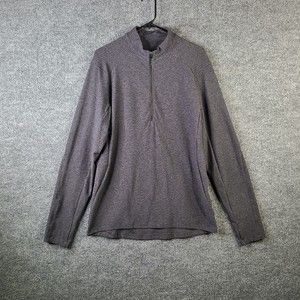 Lululemon 1/2 Zip Shirt Mens Size XL Gray Long Sleeve Marled Mock Neck EUC